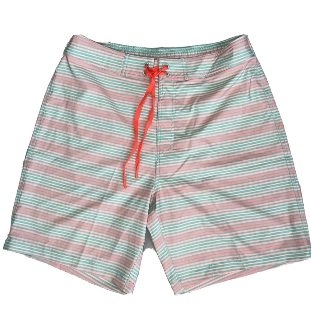 Southern Tide Seven Seas Blue Festive Stripe Water Swim Shorts M